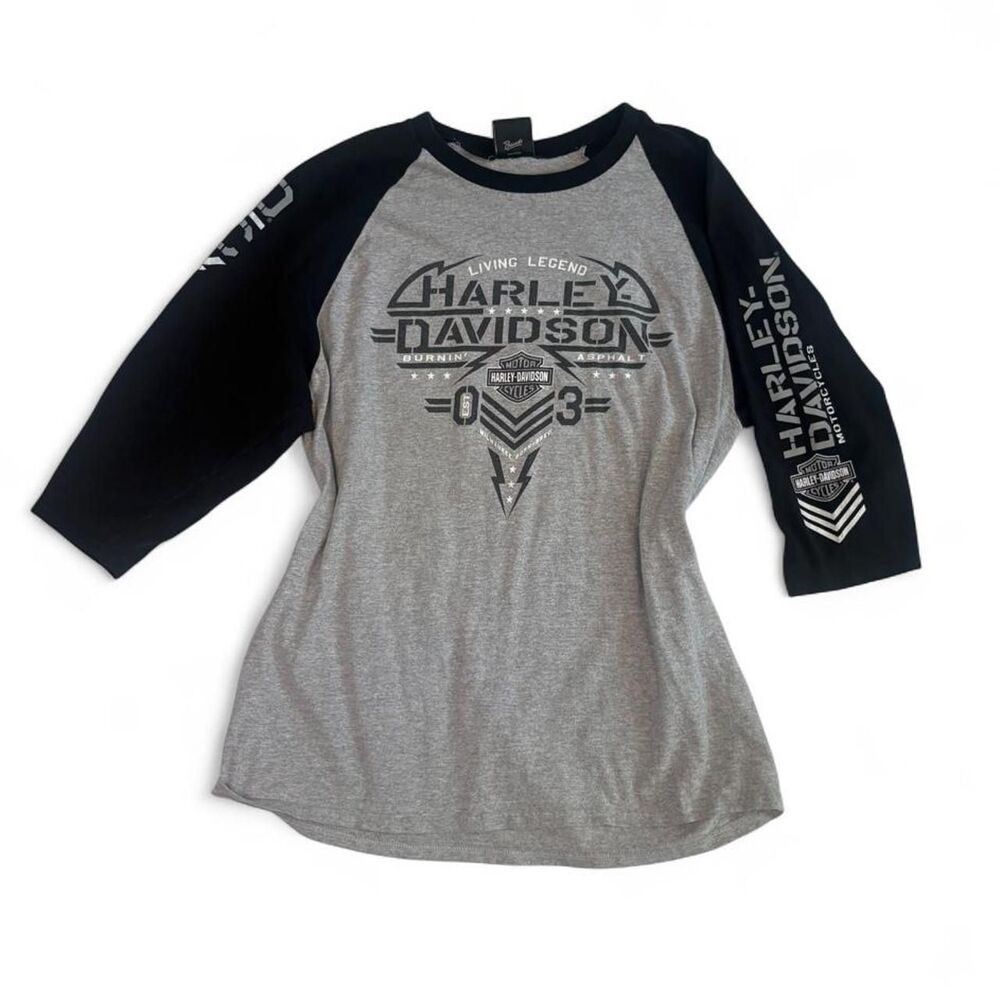 Harley-davidson Men's Grey and Black Shirt